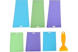 DIVONO 6 Stück Schneidematte,12x4.5/6.5x4.5 Zoll Rotary Cutting Mat mit Raster,Vielzahl klebend rutschfeste strapazierfähige Matte zum Nähen mit Spatel,Quilten und Kunst und Handwerks Schneidematten-Set