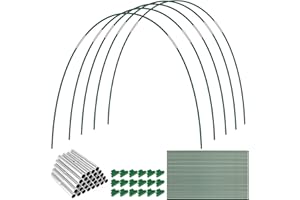 Gatphy 84Pcs Greenhouse Hoops for Raised Beds, Garden Hoops Grow Tunnel Detachable Fiberglass Greenhouse Tunnel Arches Garden Plant Protection Hoops with 18 Clips for Netting Fabric