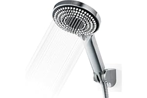 OFFO Alcachofa de ducha,Alcachofa Ducha con Manguera y soporte de 1.6m,Manguera Ducha y Alcachofa con 6 modos de Chorro,Telefono Ducha con Manguera para ahorro de agua,ducha baño,Cromo