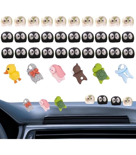 36 Figurines Animaux Mignons Pour Voiture - Autocollants Adhésifs, Décoration Tableau De Bord, Intérieur Auto