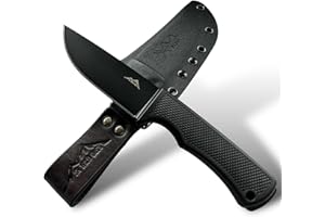 SK Wild Ones® Outdoor Messer Survival - Jagdmesser Feststehende Klinge - Survival Messer Outdoor Echtleder Kydex Dangler - EDC-Messer Outdoormesser Feststehend - Aus 440 C Edelstahl - Midnight - Bragi