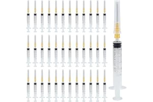 Bohoray 40 Pezzi 1ml Siringhe di Plastica, Piccolo Plastica Sterili Siringhe, Confezionati Singolarmente Siringhe di Misurazione per Laboratori Scientifici, Iniettore per Animali Domestici
