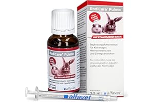 alfavet RodiCare Pulmo, do wspomagania dróg oddechowych świnek morskich i małych gryzoni, pasza uzupełniająca, 20 ml, strzykawka dozująca