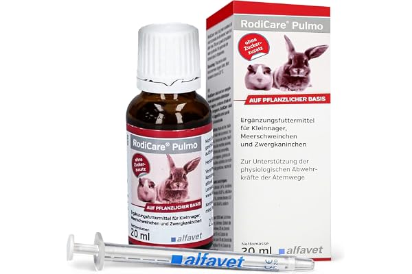 alfavet RodiCare Pulmo : 20 ML Complément Alimentaire pour Lapins Nains, cochons d'Inde et Petits rongeurs pour Soutenir Les défenses physiologiques des Voies respiratoires