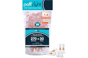 Paffright Slim 270+30 Cigarette Filter Munstycke, Cigarettfilter, Anti-Tjära Filter för Cigarett, Anti Tjära Filter, Plast Ci