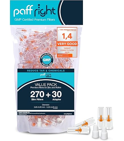 Paff Right 300 Anti-Teer Filter, 8mm, fr sauberes Rauchen