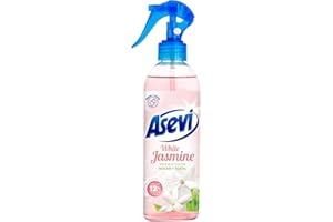 Asevi White Jasmine - Ambientador Concentrado en Spray - Hogar y Textil - Elimina Olores - Intensa Fragancia a Jazmín - Pulverización Extrafina - 400 ml