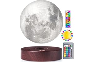 VGAzer Levitating Moon Lamp, 16 Colors 20 Models Floating Moon Lamp,Floating and Spinning in Air Freely with Adjustable Bightness Moon Night Light for Unique Gifts,Room Decor,Office Desk Tech Toys