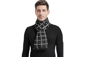 TRABIG Bufanda de Punto de Lana Largo, Bufanda Punto Hombre Tela Escocesa Cozy Lana Abrigo Del Mantón Cuello 180 * 32cm