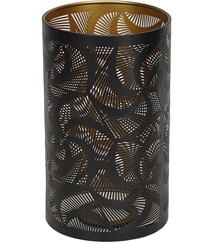 Abat-jour En Métal Creux 12x20 Cm - Motif Floral Rétro - Pour Ampoules E27/E26 - Décoration Lumineuse Murale