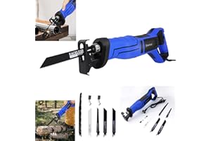 VICKYHOME Scie Sabre électrique Scie Alternative, 900W Professional Scie à bois Pour Plastique, Métal, Vitesse Variable 0-2800 SPM, Course de Coupe 28mm, 5PCS Lame de Scie Gratuite