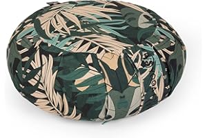 Yoga Studio Pleated Round Zafu Buckwheat Meditation Cushion - Lotus Leaf