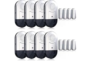 DAYTEE Daytech Lot de 8 capteurs de Porte sans Fil pour fenêtre de Garage ou à la Maison Protection Anti-effraction 120 DB Signal sonore avec Piles