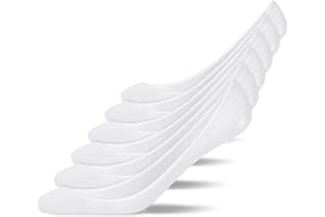 Snocks 6 Paia Calzini Invisibili Donna Uomo di Cotone Organico Calzini Fantasmini Uomo Donna Taglia 35-50 Calzini Mocassini Uomo Antiscivolo Calze Fantasmini Donna