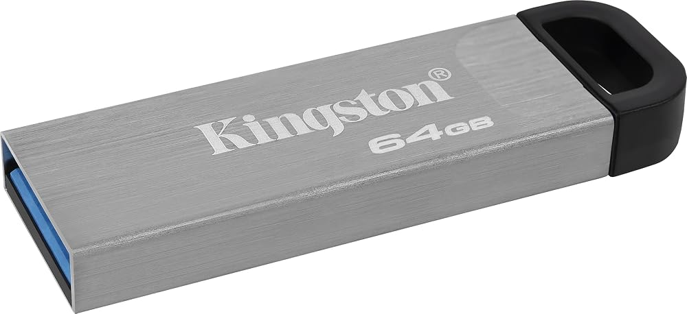 Kingston DataTraveler Kyson 64GB USB Flash Bellek Şık, Kapaksız Metal gövdeli 200MB/s ye Varan Okuma DTKN/64GB