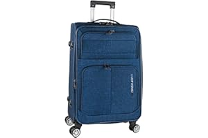 ITACA - Maleta Mediana con 4 Ruedas Giratorias para Viajes Largos Tipo Trolley Ideal como Maletas de Viaje Grandes 23 Kilos y Maleta Viaje Mediana Resistentes, Azul Vaquero