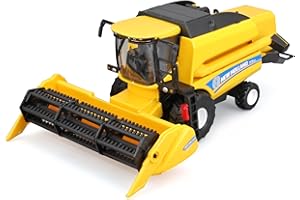 Bburago Die-Cast NEW HOLLAND TC5.90 COMBINE HARVESTER With Working GRAIN HEADER - Replica Collectible Model Toy - 1:50 Scale, Blue