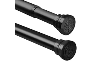 Duschvorhangstange, Teleskopstange Vorhang, Schwarz, Verstellbar 76-224cm, für Schrank, Wohnzimmerfenster, Schlafzimmerabtrennung（Durchmesser 25mm）