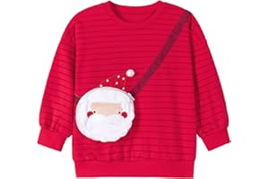 MUJOQE Mädchen Weihnacht Pullover Kinder Weihnachtskleidung Rentier Sweatshirts Baumwolle Warme Christmas Langarmshirt 1-7 Jahre