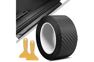 gaoduanluoluo 3D Carbon Fibre Wrap, Black Vinyl Wrap Tape, Self-Adhesive Bubble-free Carbon Fibre Sticker Roll for Car Interior, DIY Motorcycles and Laptop (5cmx10m)