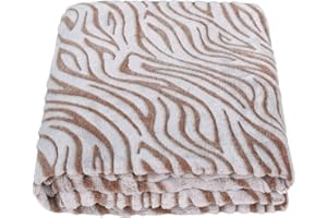 SOCHOW Uragiri Flannel Fleece Throw Blanket, Lightweight Super Soft Cozy Plush Bed Blanket, 150cm × 200cm, Brown Zebra