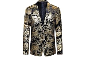 Allthemen Men's Casual Blazer Paisley Jacquard Suit Jackets Slim Fit Floral Print Stylish Blazer Coats Chic Jackets