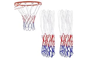 STOUCLA Basketball Net, Professional Replacement Net, For Indoor Or Outdoor Use, Weatherproof Ball Net, 12 Loops, 3pack