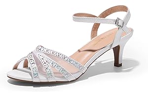 DREAM PAIRS Damen Nina Niedrig Absatz Pumps Sandalen Glitzer Schuhe Tanzschuhe Damen High Heels Sexy Tanzschuhe Damen Latein