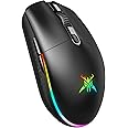 TECKNET Wireless Gaming Mouse - Rechargeable Wireless Mouse with Optical Sensor Up to 8000 DPI, 6 Programmable Buttons, and RGB Backlighting, 2.4G/Wired Lightweight Mouse for Laptop, Computer, Mac