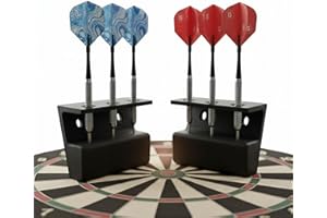 R-Satz Shop Support mural pour fléchettes, 3 fléchettes en acier, rangement et porte-flèches - Fabriqué par R-Satz, Noir, Lot de 2