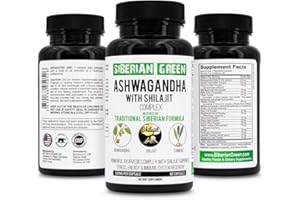 SIBERIAN GREEN Ashwagandha avec Shilajit vert sibérien Altai complexe ayurvédique 60 caps