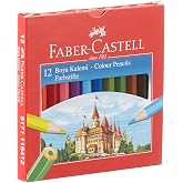 Faber-Castell Karton Kutu Boya Kalemi, 12 Renk, Yarım Boy, Parlak ve Canlı Renkler, &Ouml;rt&uuml;c&uuml; Etki, U&ccedil; Kırılmasına Karşı Dayanık