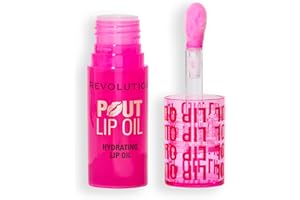 REVOLUTION BEAUTY LONDON Revolution, Pout Lip Oil - Olio Nutriente Labbra Teinté, Altissima Brillantezza e Finitura Non Appiccicosa, Vegano e Senza Crudeltà, Lampone Rosa, 4 ml