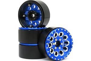 Generic 4 Stück RC 1/10 Aluminium 1,9'' Beadlock Felgen Hex 12mm Blaue Farbe passend für Traxxas TRX-4 / RC4WD D90 D110 TF2 / Tamiay CC01 / Axial SCX10 90047 SCX10 III AXI03007