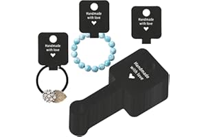 jijAcraft Autocollantes Cartes d'Affichage de Bijoux avec Handmade, 100PCS Noir Collier Affichage Cartes, 10 x 4 cm Cartes d'Affichage de Collier, pour Colliers, Porte-Clés, Bijoux