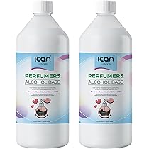 Ican London Base Alcol Profumatori Fai Da Te | 2 X 1000 Ml (2 Litri) | Per Creare Profumi Personalizzati Con Oli Essenziali