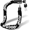 SPGOOD Bike Lock with 3 Keys - 90 cm with 6 mm Steel Chain, Anti-Theft High Security Bicycle Chain Lock with Waterproof Cover for Bicycle, E-Bike, MTB, Motorcycle