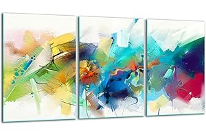 TMK ARTDEKO TMK | Pannello di copertura per fornelli in vetro temperato, 3 pezzi, 90 x 52 cm, per fornelli in vetroceramica e a induzione, colori immagine