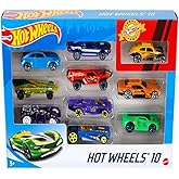 Hot Wheels Pack de 10 Vehiculos, Coches de Juguete (Modelos Surtidos, selección aleatoria), 54886