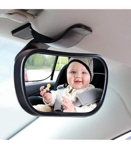 Miroir Bébé Voiture Rétroviseur - Vue Grand Angle 360° - Installation Clip Facile - Sécurité Siège Arrière