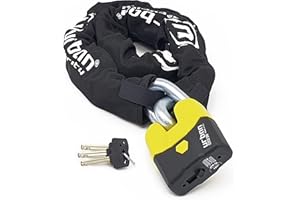 URBAN U8K120 Candado Moto Cadena Antirrobo, Homologación SRA Alta Seguridad, Acero Endurecido ø15, Doble Cierre, Cerradura Anti-Ganzua Anti-Taladro, 120cm para Anclaje Garaje Moto Bicicleta Eléctrica