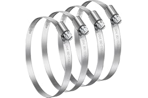 Bolatus Fascette stringitubo 70 – 90 mm, 4 pezzi infiniti in acciaio inox 304 regolabili, fascette stringitubo, fascette stringitubo antiruggine, per tubo della benzina, gasdotto, tubo dell'acqua