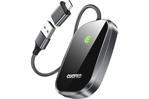 cuarko CarPlay Wireless Adapter, | Schnellverbindung | Konvertiert kabelgebundenes CarPlay in kabelloses CarPlay [ Extra USB A zu C Adapter ], Kompatibel für iPhone 6, iOS 10 und später