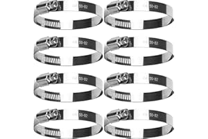 NOOSVERL 8 Pack Jubilee Clips 59-82 mm Hose Clips Adjustable Ducting Clamps for Securing Hoses and Pipes Tube