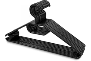 Centi 50 Stück - Kleiderbügel Schwarz Bügel Kunststoff mit drehbarer Haken, Made in EU - Umweltfreundlich da 100% Recyclingmaterial