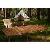 pratikoutdoor Katlanır Kamp, Piknik ve Bah&ccedil;e Masası 75x180 cm - Ceviz Renk