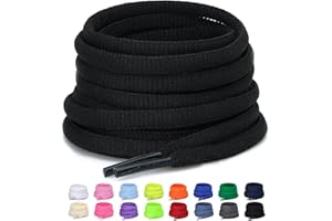 Puzeam Lacets Ovales de Sport [ 2 Paires ] lacets de Chaussures Demi Ronds les Course de Baskets de Running - Largeur 6 mm,16 couleurs au Choix