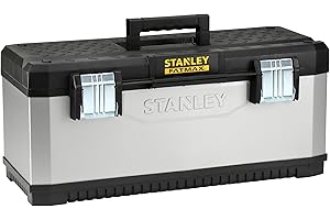 STANLEY - FATMAX STANLEY FatMax Werkzeugbox/Werkzeugkofferleer Werkzeugkasten (26", 66x29x30cm, herausnehmbare Trage, stabiler Koffer mit Aussparung, Werkzeugkiste mit Bi-Material FatMax Griff) 1-95-617