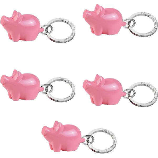 Porte-clés Cochon Argenté - Mascotte Fille - Dimensions 35x30 Mm