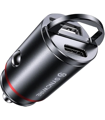 LISEN 90 W Accendisigari USB C distributore [doppia presa PD45 W 12 V presa mini caricatore da auto completamente in metallo, adattatore USB C, presa accendisigari con iPhone 15/14/13 Pro Max Plus